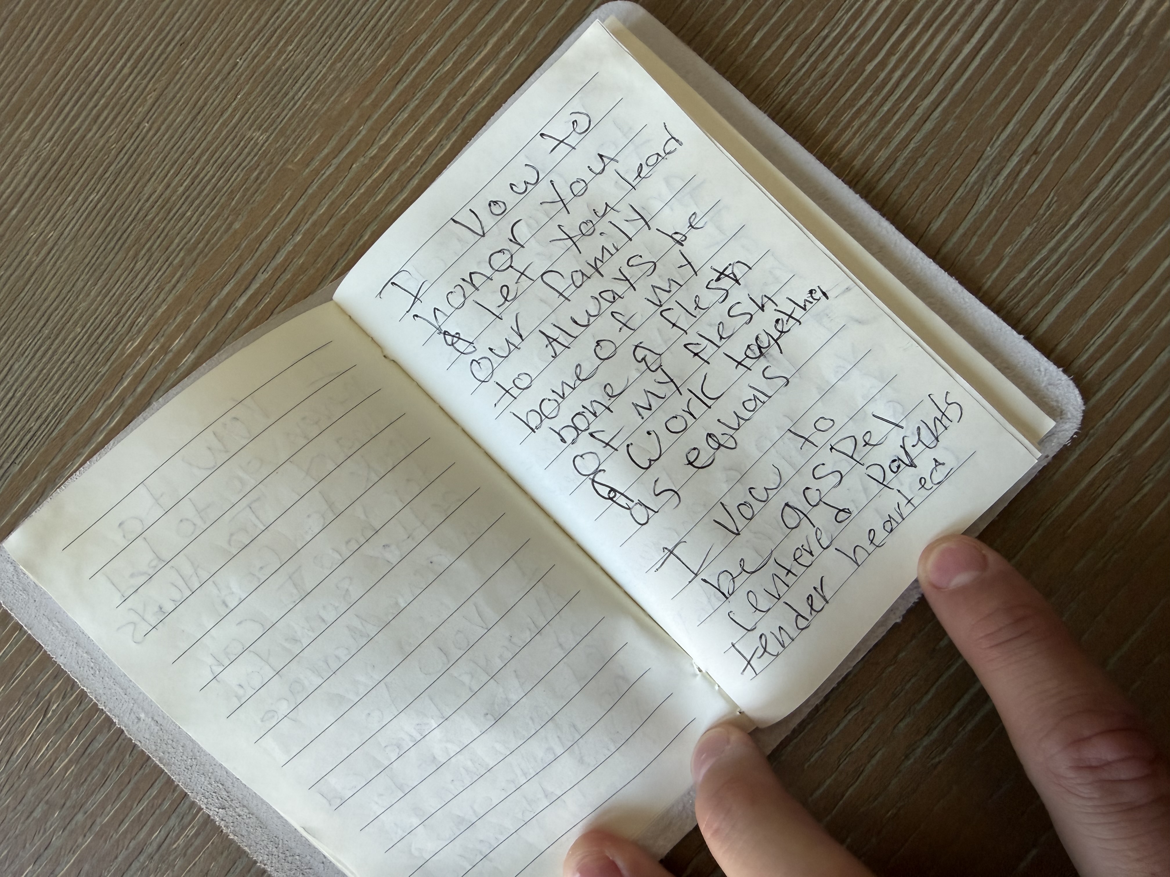 Brittney's handwritten vows — page 6